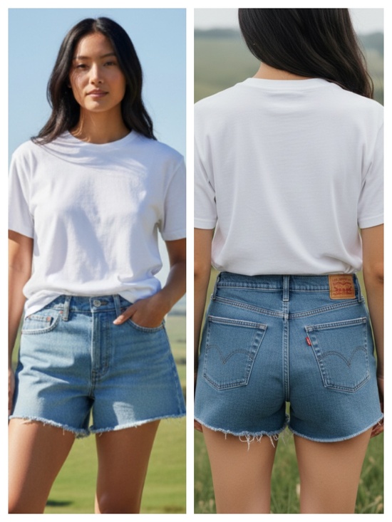 Levi's Pants - Levis Jean Denim Shorts Sz 30 US 10 Distress Frayed Light Wash High Rise Cut Off